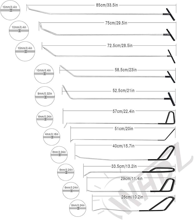 WHDZ Paintless dent Repair Rod 76PCS Paintless Dent Repair Tool Kit Slide Hammer Dent Lifter Bridge Puller Set Light Board Glue Puller Tabs for Car Dent Removal
