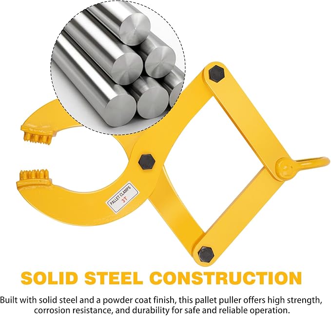 Pallet Puller,3T/6600 LBS Capacity Pallet Jack Puller,Heavy Duty Single Scissor Clamp for Forklift Chain,Pulling Pallets,6.7 Inch Jaw Opening