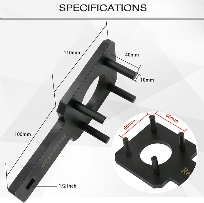 Crankshaft Pulley Holding Tool Crankshaft Vibration Harmonic Damper Holder Tool Crankshaft Wrench Crankshaft Holding Tool for VW Routan Dodge Chrysler Ram 3.6L replace 10198A