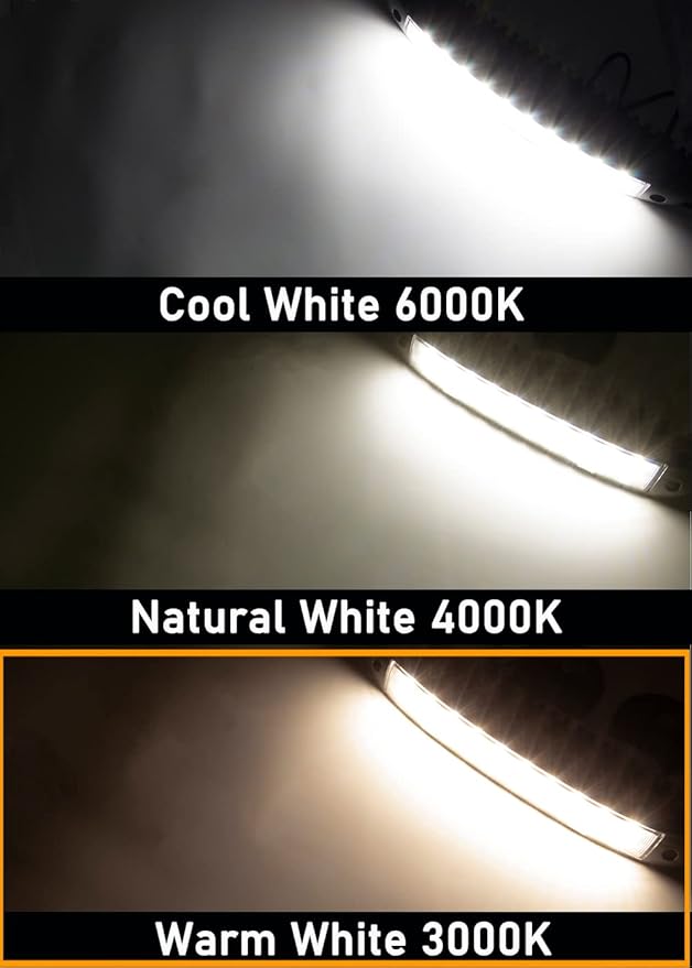 Raycharm 12.2" RV Low-Profile LED Porch Light Fixture, 40° Down Angle Focused Flood Beam, 3000K Warm-White, High Light-Output Low Ampere, Aluminum Housing Black Finish, 12V/24V, 1-Pack