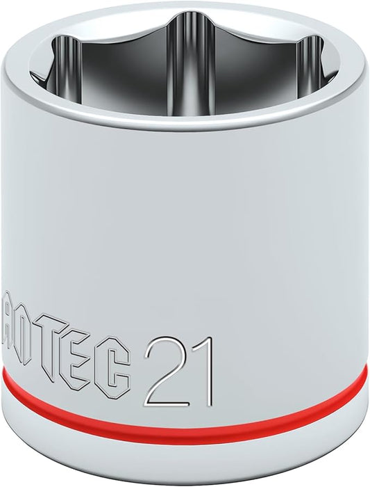 6-Point Shallow Impact Socket, 3/8-Inch Drive 21mm inch Socket, CR-V Drive Socket for Auto Repairing and Household