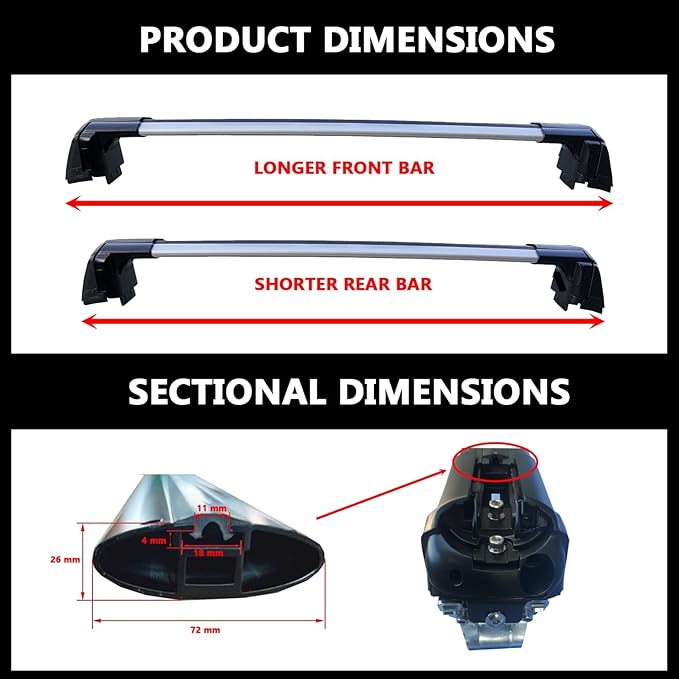 ROKIOTOEX Roof Rack Crossbars - Fit 2016-2021 Lexus LX Flush Side Rail - Panoramic Sunroof - 220LBs Load Bar- Metal Locking Cap - Easy Install & Adjusting - Wind Noise Reduction Strip - Silver Coyote