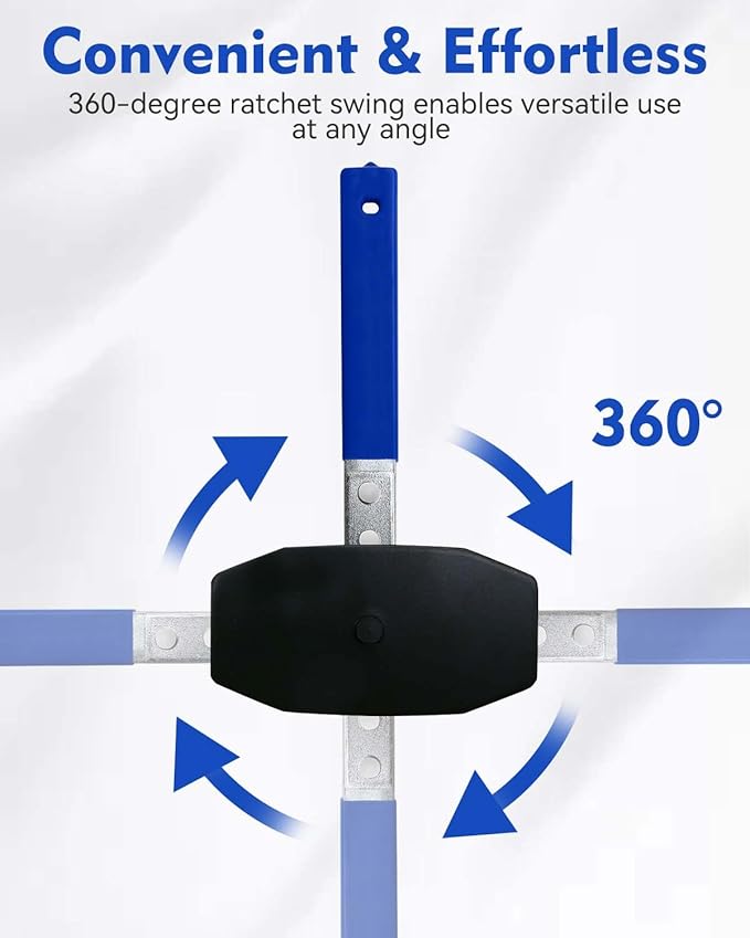 Upgraded Brake Caliper Compression Tool 4 in 1 Universal Caliper Piston Compressor Tool with 4 Brake Caliper Hangers Brake Pad Spreader Tool with 360°Swing Ratchets for Car Brake Repair Blue