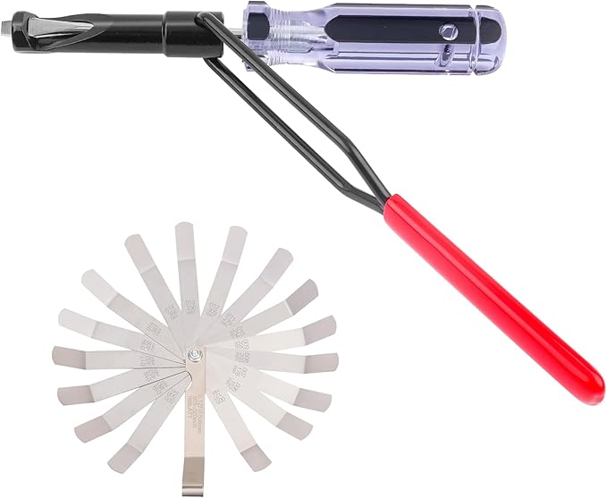 Valve Adjustment Tool for 10mm Jam Nut,with Angled Feeler Gauge, Slotted Valve Adjusting Stud,Valve Lash Adjustment Tool for Honda,Toyota,Nissan and Other Japanese Car Engines/Black Version