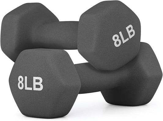 MADOG Dumbbell Set, Anti-Slip Neoprene Coated Hexagon Hand Weights for Home Gym Equipment Workouts Strength Training