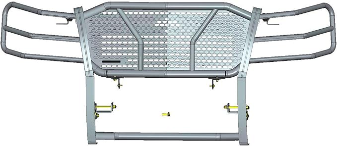 Black Horse Rugged Heavy Duty Grille Brush Bumper Guard Modular Black Compatible with 2007-2013 Chevrolet Silverado 1500-RU-CHSI07-B