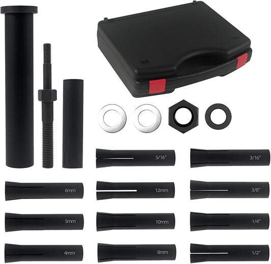 in-Line Dowel Pin Puller Master Set, Efficient Dowel Pin Puller Tool Includes Both SAE and Metric Collets, Reducing Work and Potential Hand Injuries