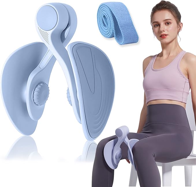 Thigh Exerciser 35lb Pelvic Floor Exercise Devices Inner Thigh Kegel Exerciser Pelvic Floor Muscle Workout Equipment Train for Home Hip Under Desk Exercise Men Women with Band