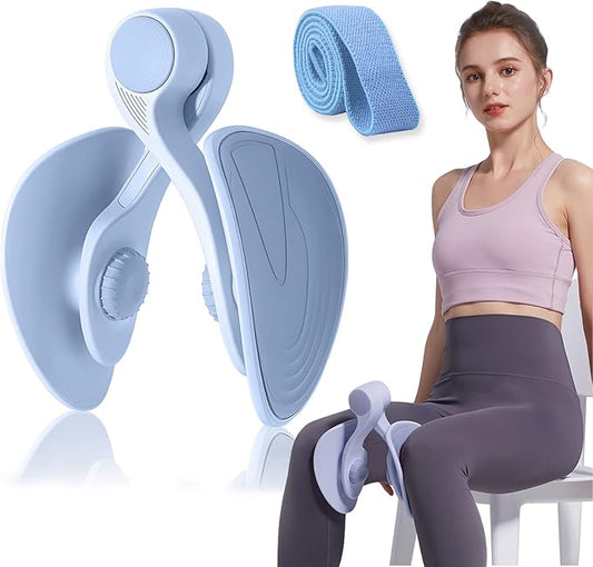 Thigh Exerciser 35lb Pelvic Floor Exercise Devices Inner Thigh Kegel Exerciser Pelvic Floor Muscle Workout Equipment Train for Home Hip Under Desk Exercise Men Women with Band