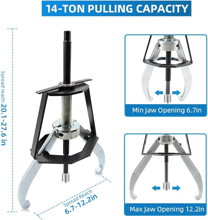 BESTOOL 2 Jaw Gear Puller,14 Ton Pulley Puller Tool,Removal Tool for Gears, Pulley, Flywheel