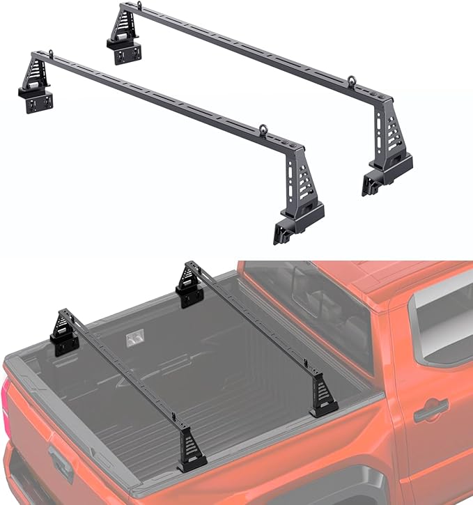 Overland Bed Bar for Mid-Size Trucks/Compatible with Retractable Hard Tonneau Cover, Soft Cover/No Drilling