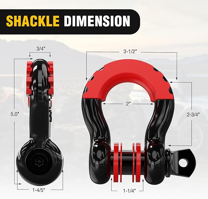 Nilight 3" x 30' Recovery Tow Strap Kit with 2Pcs 3/4" Anti-Theft D-Ring Shackles and Storage Bag Heavy Duty Off Road Emergency Tow Rope for Car Truck SUV ATV (MBS 31500LBS)