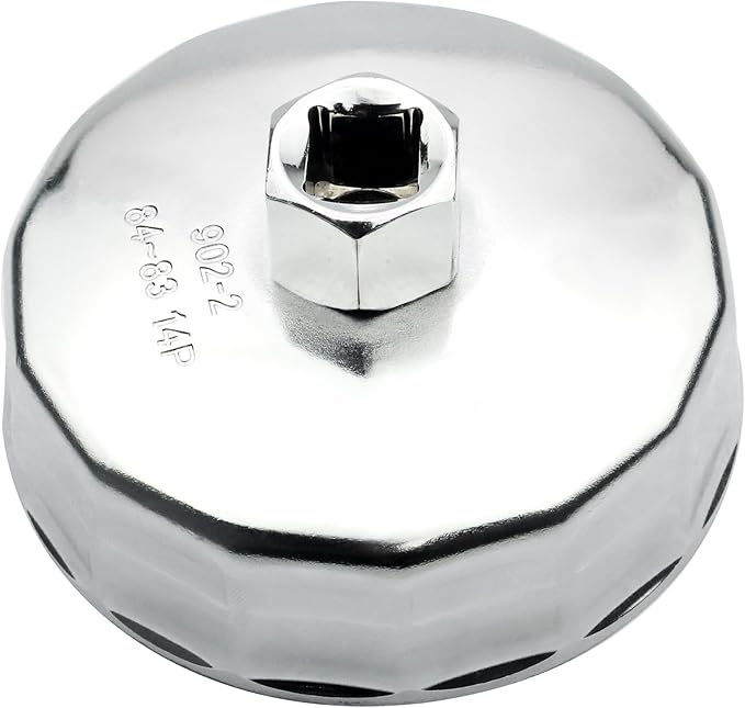84mm 14Flutes Oil Filter Wrench Compatible with Mercedes Benz Jeep Dodge 3.0L Diesel Engines Oil Filter Socket Oil Filter Cap Housing Removal Tool for Oil Changing