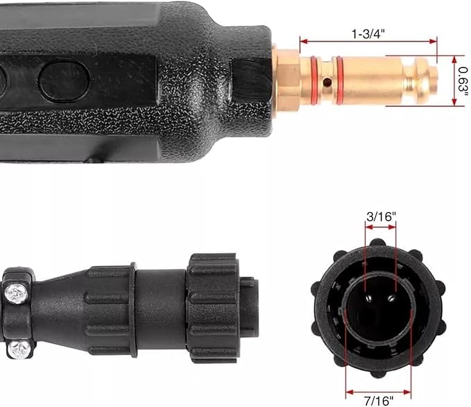 MIG WELDING GUN 15' 180AMP replacement for Vulcan MIGMax 140 & MIGMax 215 & OmniPRO 220 and 63616 63617 Mig Gun Parts (2 PINS) European style parts 15AK