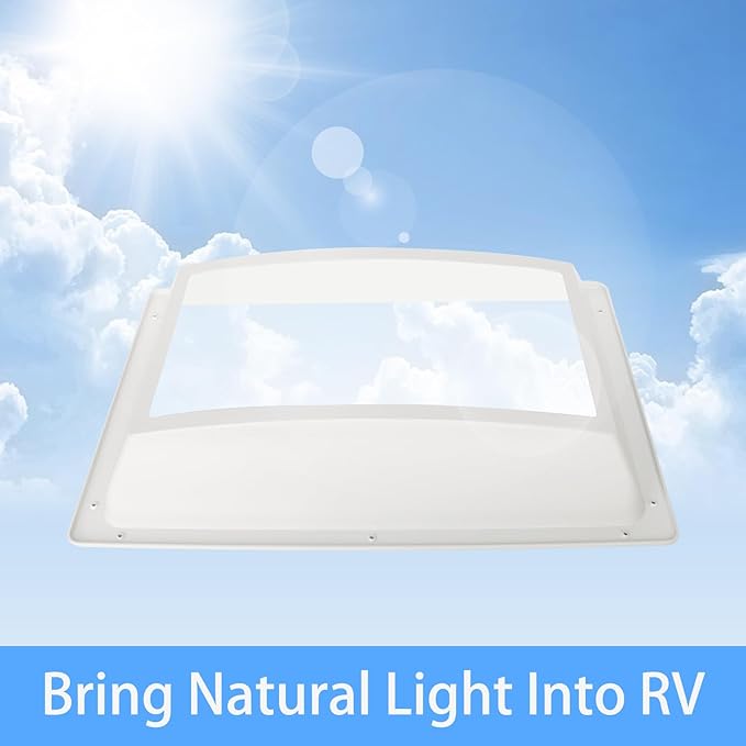 XMK RV Skylight Inner Dome, 14" x 22" x 4" RV Skylight Replacement Inner Dome with Clear Window for RV's Campers Food Trucks Shower Roof Opening, Include Screws