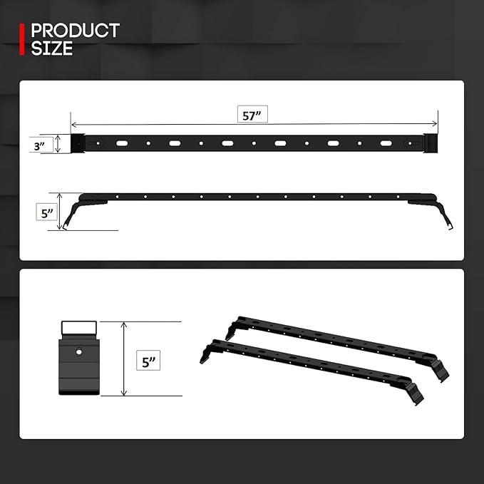 Steel Maximum Load 300 lbs Roof Rack Bars Kayak Cargo Carriers Crossbar roof Rack Compatible with Jeep Wrangler JK JL Gladiator JT 2007-2024 (4 Door Hard Top)