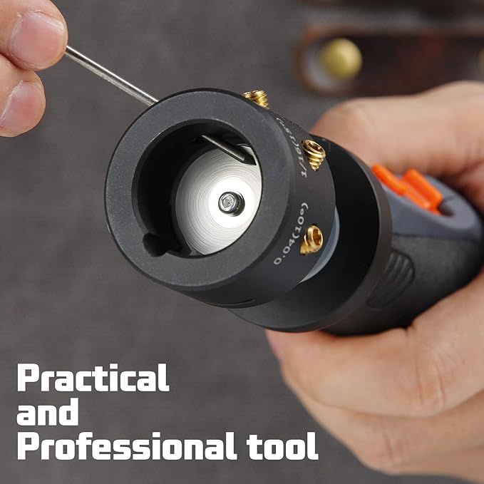 DIDUEMEM 8V Tungsten Electrode Sharpener, Cordless Tungsten Grinder for tig welding with Flat Grinding Block, Cut-Off Slot, Multi-Angle & Offsets