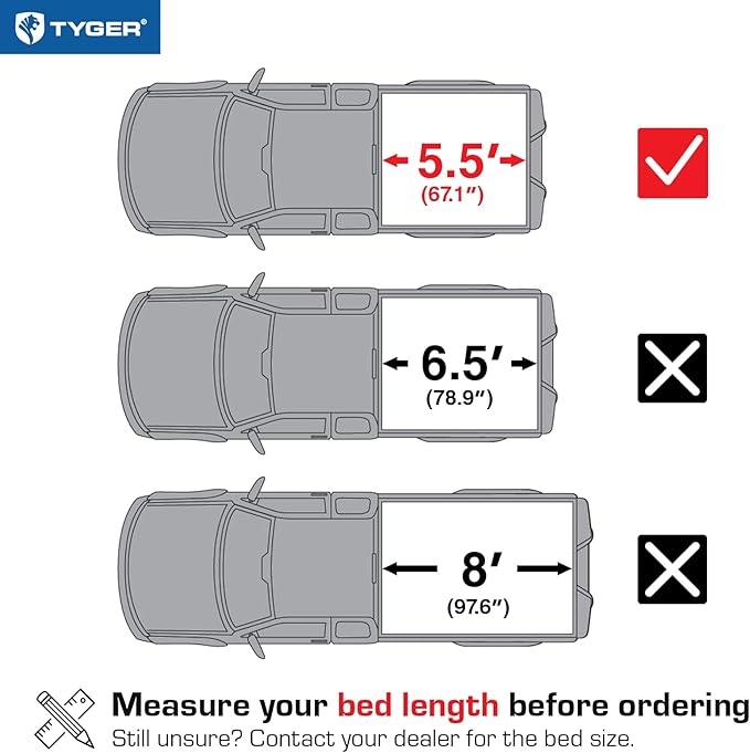 Tyger Auto T1 Soft Roll Up Truck Bed Tonneau Cover Compatible with 2015-2020 Ford F-150 | Styleside 5.5' Bed | TG-BC1F9029, Black