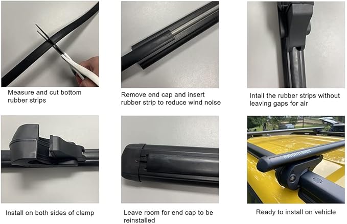 BrightLines 53" All Black Universal Crossbars Roof Racks Compatible with Raised Roof Side Rails for Kayak Luggage ski Bike Carrier, a Set of 2 (Black)