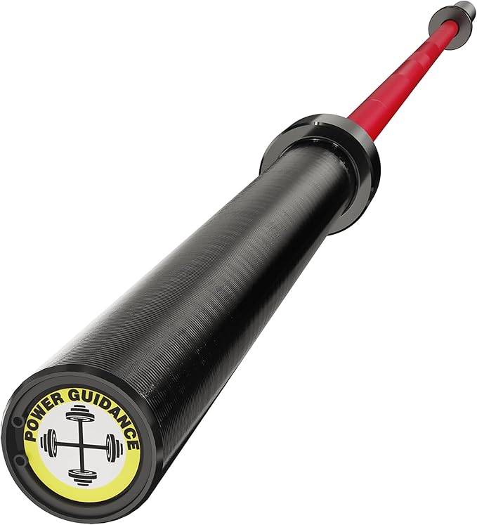 POWER GUIDANCE Olympic Barbell Solid Bar, 7ft Strength Training Bar for Weightlifting, Home Fitness, 1600-Pound Capacity