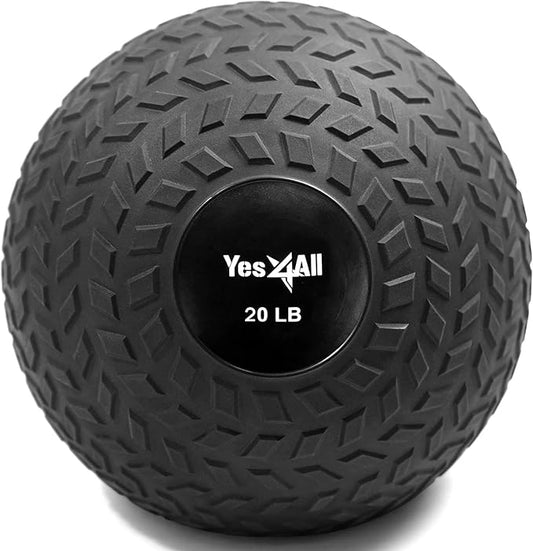 Yes4All Slam Balls, 10-40lb Weighted Ball Weight, Durable PVC Sand Filled Workout Dynamic Slam Ball for Core Strengthen