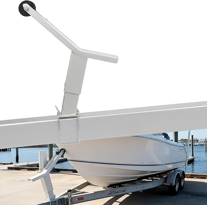 Boat Trailer Winch Post with Roller, Adjustable Winch Mount Stand for 3" W X 4" H Trailer Tongue, Adjustable Height 17.7"-21.7", Galvanized Steel Trailer Winch Stand for Jet Ski,Sailboat,Speedboat