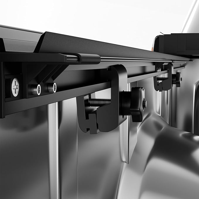 Hard Low Profile Quad-Fold Aluminum Truck Bed Tonneau Cover Compatible with 2019-2026 Chevy/GMC Silverado/Sierra, Works w/MultiPro/Flex Tailgate 6' 7" Bed (79.4")