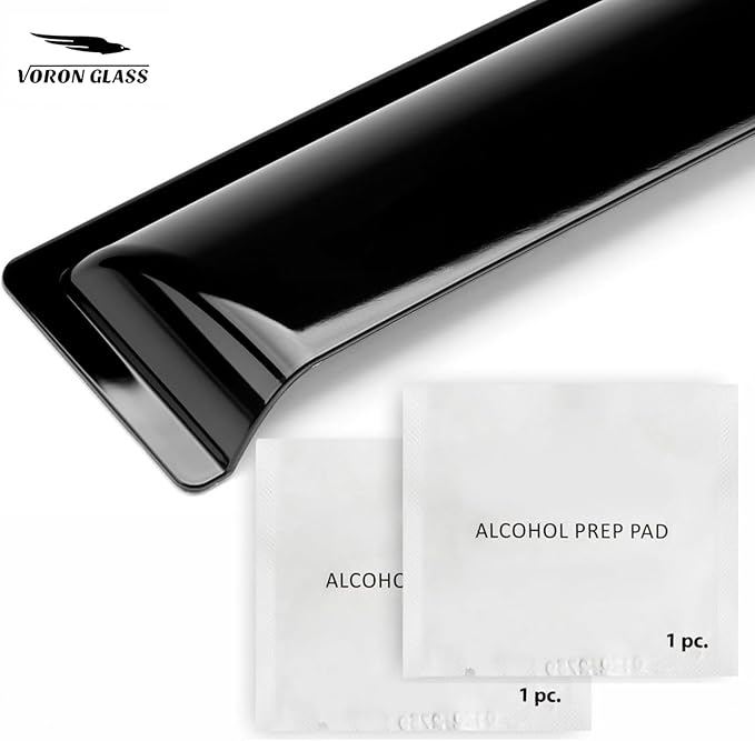 Voron Glass Tape-on Extra Durable Rain Guards for Trucks Chevrolet (Chevy) Silverado/GMC Sierra 2007-2013 Crew Cab, Window Deflectors, Vent Window Visors, 4 Pieces - 120003