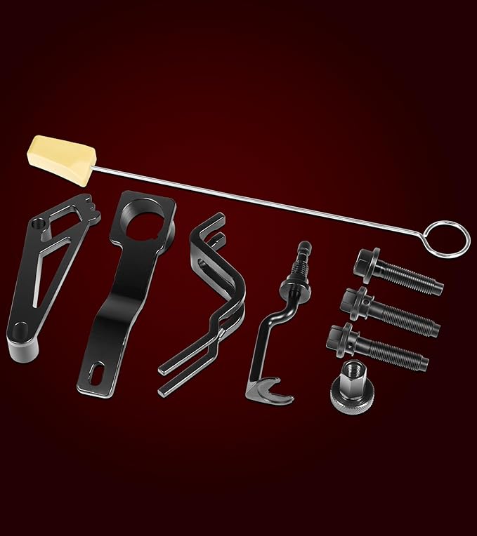 Timing Belt Tools Set for Ford 4.6L, 5.4L & 6.8L 3V Engines, Cam Phaser Holder & Mounting Bolt Tool, Timing Chain Locking Tool, Valve Spring Compressor Tool, Crankshaft Positioning & Pulley Bolt Tool