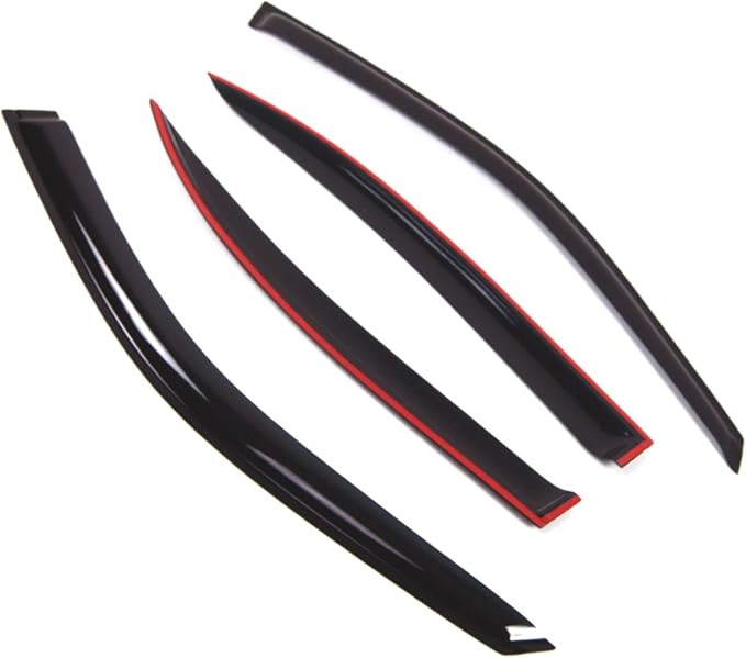 Tuningpros WD2-344 Dark Smoke 4 Pcs Set Window Visor (Outside Mount) Deflector Rain Guard Compatible with 2000-2003 Nissan Maxima