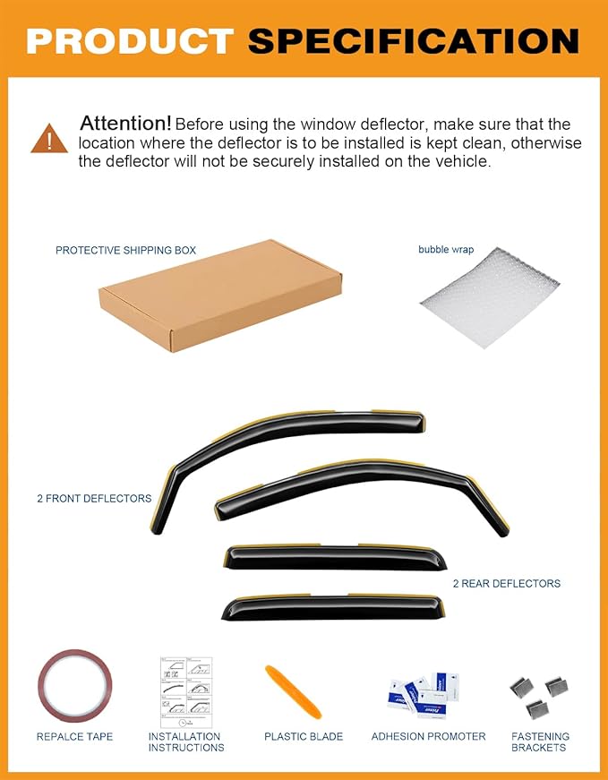 in-Channel Window Rain Guards Fit for Toyota Tacoma Double Cab 2016-2023 Rain Guard Extra Durable Window Deflectors Vent Visors Vent Shades Exterior Truck Accessories