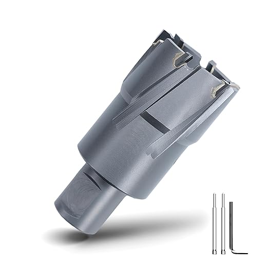 1-2/5" x 1-3/8" Annular Cutter with Weldon Shank,Carbide Tip Annular Drill Bit for Stainless Steel, Iron (1-3/8" Depth, 1-2/5" Diameter)