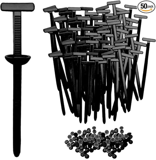 Nylon Universal Cable Tie Buckle,New Multifunctional Cable Tie Buckle for Car Daily Repair,Heavy Duty Self-Locking Nylon Zip Ties Holder,UV Resistant Zipties for Car Daily Auto Fixing (50pcs)