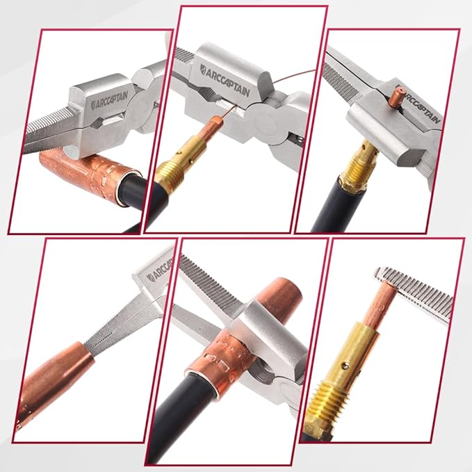 ARCCAPTAIN Professional 8" Weliding Pliers, Sharp MIG Pliers for Rust Resistant, Long Nose Pliers with Anti-slip Handle - Durable and Effecient