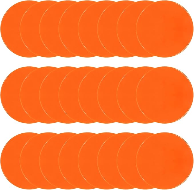 Poly Spots Spot Markers for Gym Floor 9 inch Flat Cones 12/24Pcs Non Slip Rubber Floor Dots for Kids Soccer Basketball Sports Speed Agility Training, Preschool Classroom Activities