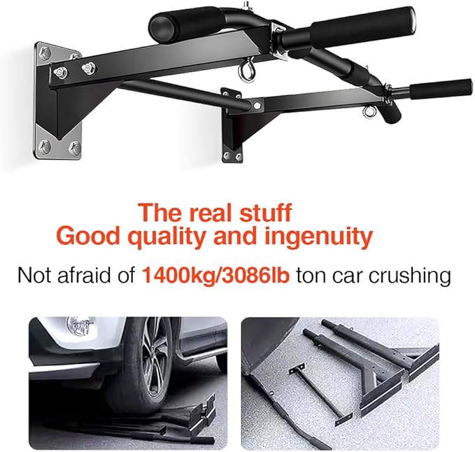 Wall-Mounted Pull-Up Bar – Drill Installation, Home Gym Equipment for Indoor Fitness, Chin-Up Bar for Strength Training, Spine Stretching & Inverted Workouts