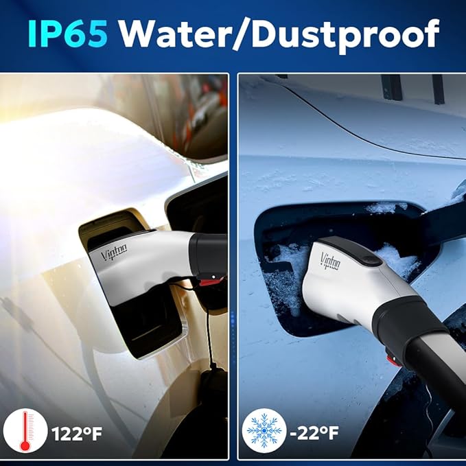 Adapter for Tesla to J1772 EV Charger [Only to J1772], Converter Up to 60Amp 250V AC with Press-Safety-Lock, Compatible with Tesla High-Powered Connectors, Destination/Mobile Chargers,White