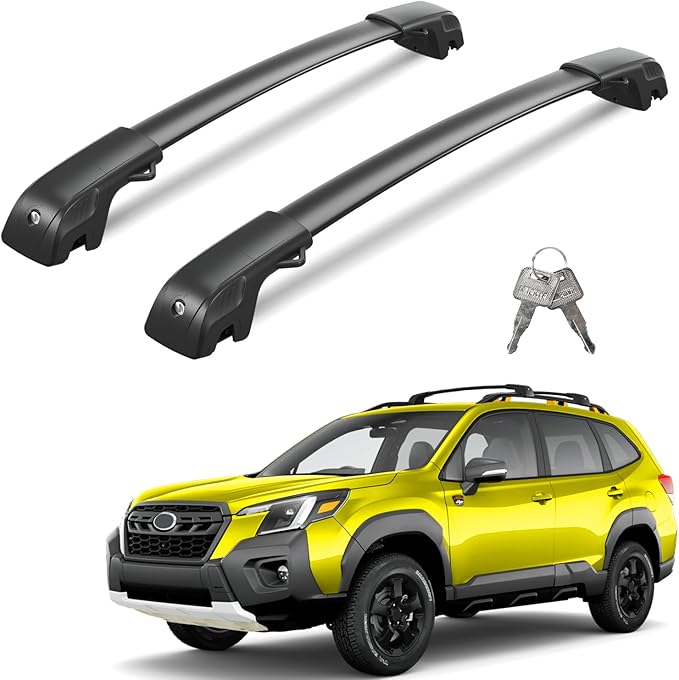 300lbs Lockable Roof Rack Cross Bars Compatible with Subaru Forester Wilderness 2022-2026,Heavy Duty Aluminum Roof Rails Crossbars Black Rooftop Cargo Carrier Luggage