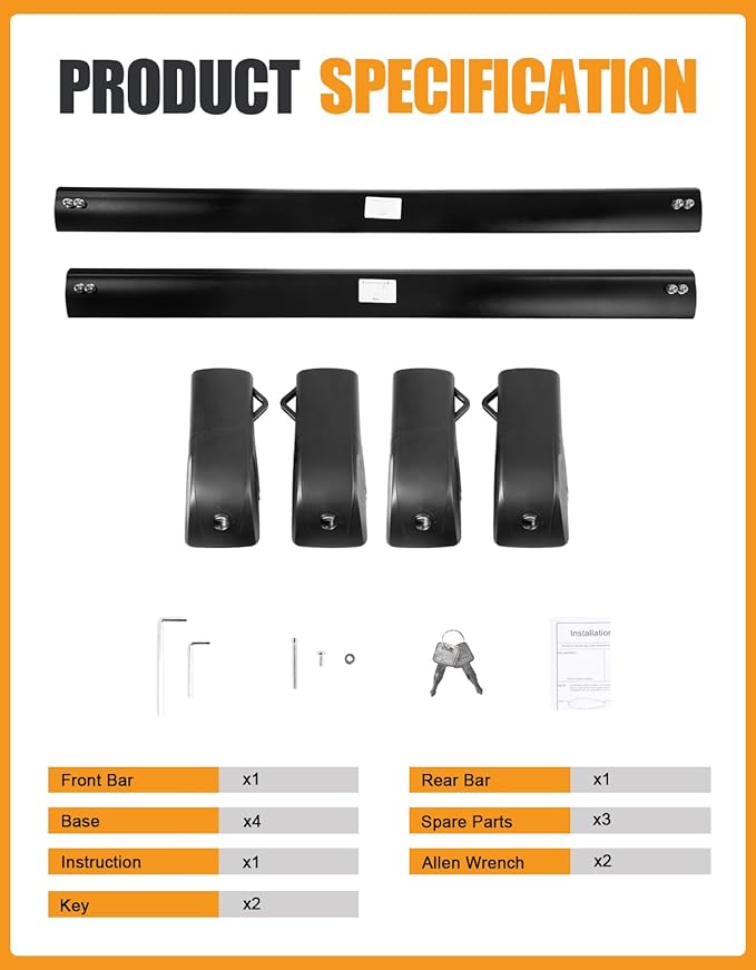 KINGGERI 300lbs Lockable Roof Rack Cross Bars Compatible with Toyota Highlander 2008-2013 with Raised Side Rails, Heavy Duty Aluminum Roof Rails Crossbars Luggage Skiboard Car SUV Accessories