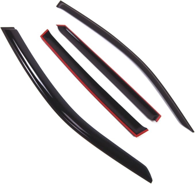 TuningPros Outside Mount Window Vent Visors Rain Guards Compatible with Subaru Forester 2014-2016 | Side Window Wind Deflectors Rain Shields | Smoke Tinted, 4 Pcs Set, DGWV-846