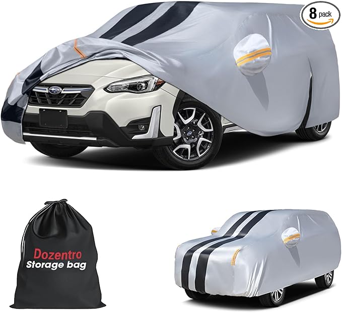 10 Layers Car Cover Custom Fit for Subaru CrossTrek 2013-2026 100% Waterproof All Weather Automobiles, Gift with Towel, Heavy Duty Car Covers for Rain Sun UV Protection with Door Zipper.