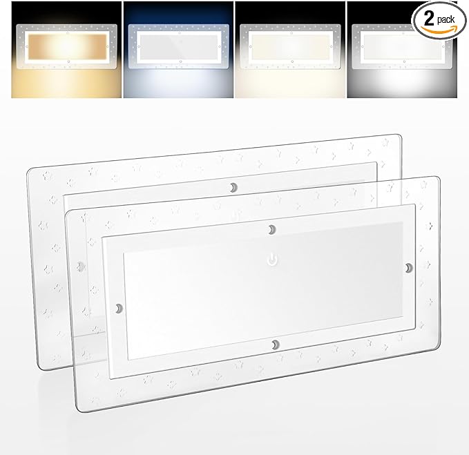 Miady RV Dimmable Lights Interior 1800 LM, 4 Color Temperature Warm Natural Cool White and Blue Ambient Lightting, 12V Volt Led Ceiling Dome Lights for Camper/Car/Trailer/Boat, 2-Pack