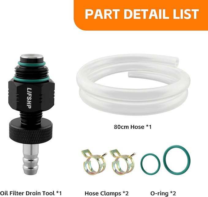 Oil Filter Drain Tool,Aluminum Alloy Upgraded Large Hole and Thickened Tube for Toyota, Lexus, Scion 2.0L - 5.7L Vehicles with Cartridge Style Filter System Oil Change Kit-Black