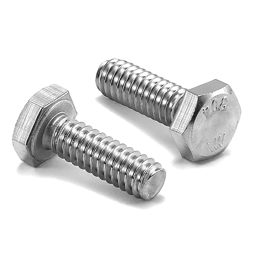 1/4-20 x 3/4" Hex Head Screw Bolt, 10Pcs 18-8 (304) Stainless Steel, Fully Threaded, Plain Finish, by SG TZH