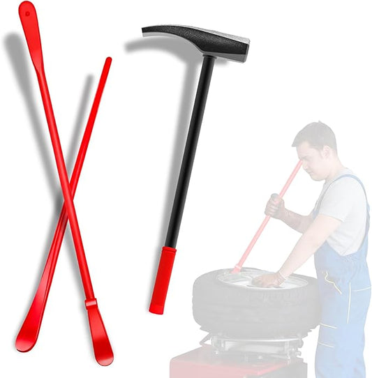 Tire Bead Breaker Tool with Tire Hammer and 30inch Tire Iron and 38inch Tire Bar for Tire Changing Tool Tire Changer Kit