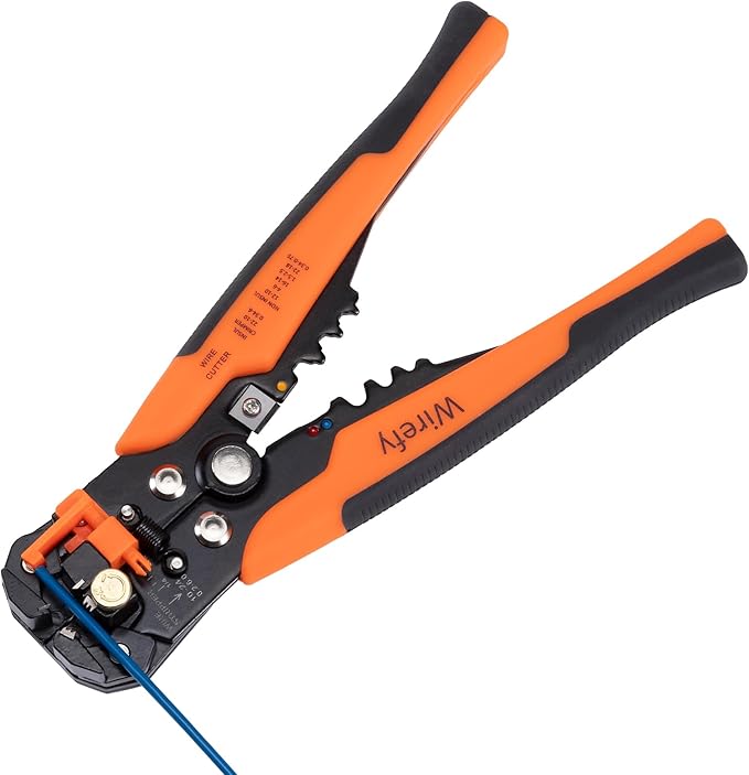 Wirefy Automatic Wire Stripper Tool | Self-Adjusting 3-in-1 Wire Stripper, Cutter & Crimper for 24-10 AWG / 0.2-6 mm² | Ergonomic Professional Electrical Tool