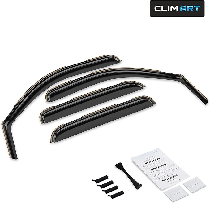 CLIM ART in-Channel Incredibly Durable Rain Guards for Chevrolet (Chevy) Avalanche 2007-2013, Original Window Deflectors, Vent Window Visors, Vent Deflector, 4 pcs. - 607179