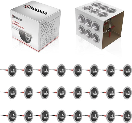 SUNSOUL 24pcs Combination Repair Unit,Tire Repair Patch Plug 0.18” x 1.38”, Tire Patch Plug Kit,Mushroom Tire Plug Patch for Car Motorcycle Truck Bus