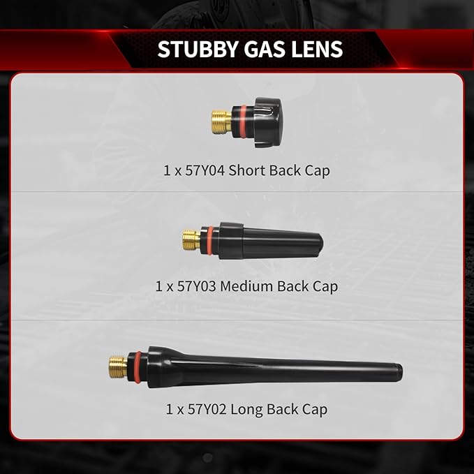 American Standard 49 PCS TIG Welding Accessories Kit, TIG Welding Torch Stubby Gas Lens #10 Pyrex Glass Cup Kit For WP-17/18/26