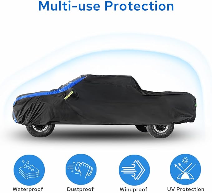 Avecrew All Weather Truck Cover - Waterproof, Rain, Snow, UV & Dust Protection (230"-242")
